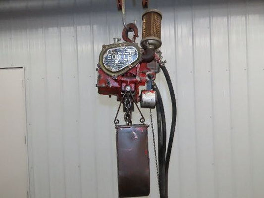 Chicago Pneumatic 1/4 Ton 500Lb Power Vane Air Chain Hoist 9' 3" Lift w/Pendant