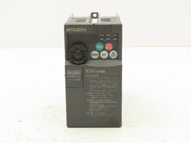Mitsubishi Electric FR-E720-0.75K VFD Inverter Drive 3PH 1HP 240V