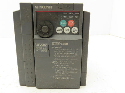 Mitsubishi Electric FR-E720-1.5K VFD Inverter Drive 3PH 240V 2HP