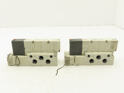SMC VQ4201R-5 Solenoid Valve Manifold 4/5 Port 3/8" NPT Lot of 2