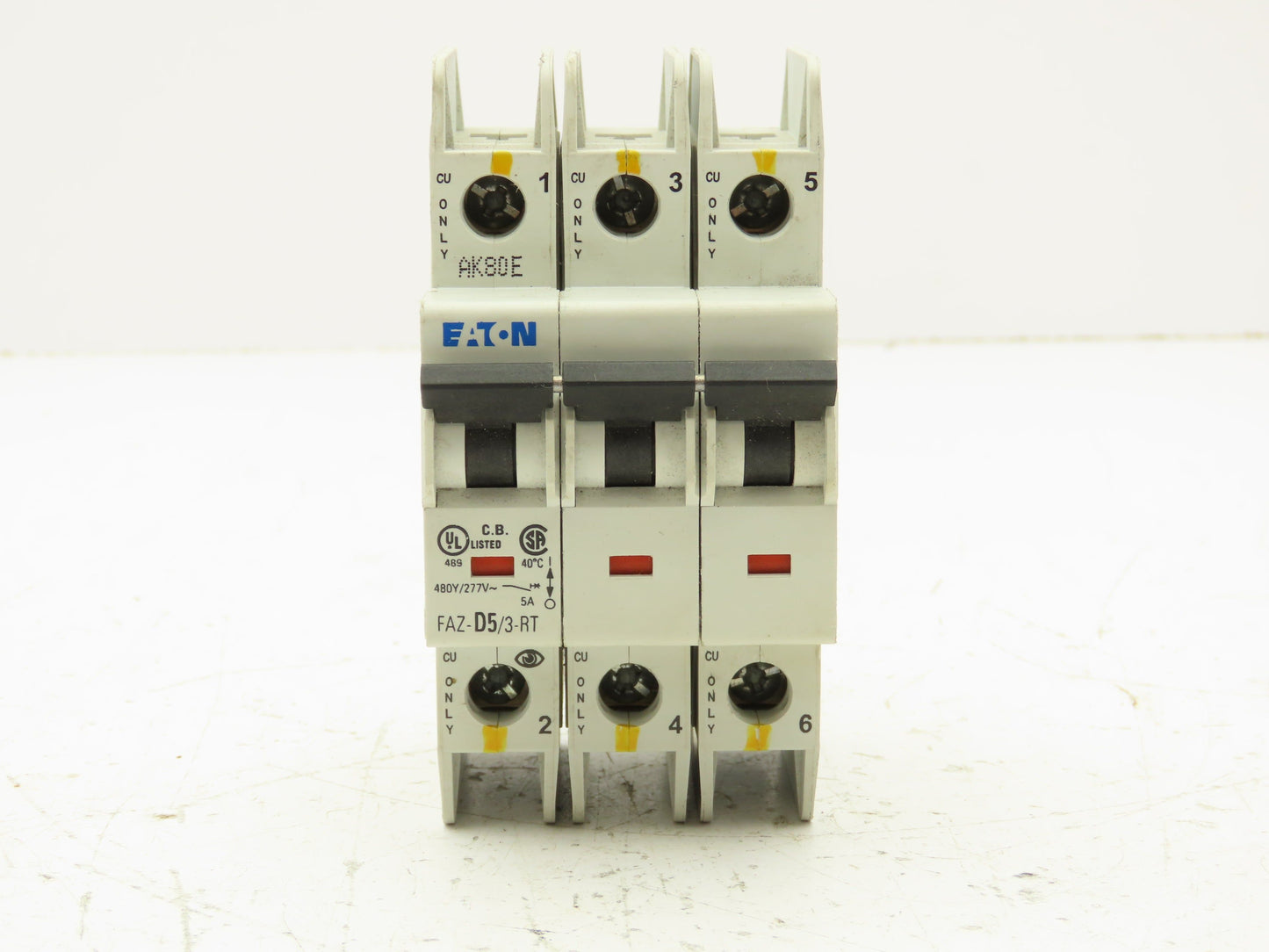 Eaton FAZ-D5/3-RT Circuit Breaker 3 Pole 415V 5A