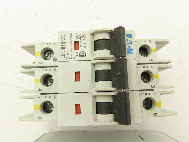 Eaton FAZ-D10/3-RT Circuit Breaker 3 Pole 415V 10A Lot of 2