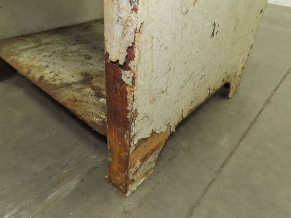 Vintage Podium Work Desk Cast Iron 2 Tier Stand 24x18" Top 25x9.5"