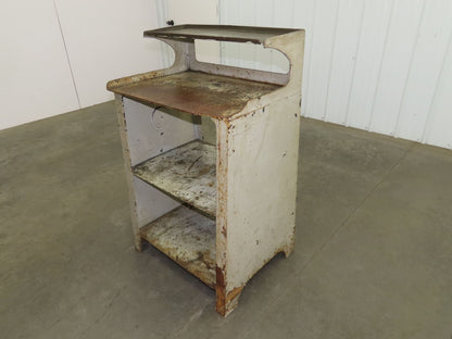 Vintage Podium Work Desk Cast Iron 2 Tier Stand 24x18" Top 25x9.5"