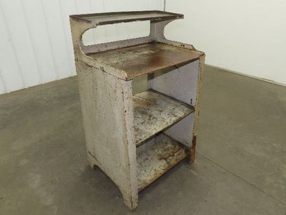 Vintage Podium Work Desk Cast Iron 2 Tier Stand 24x18" Top 25x9.5"