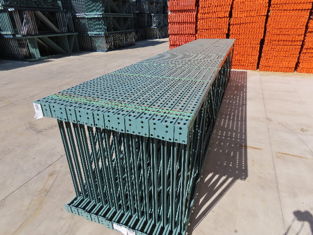 Interlake 20' x 48" Teardrop Pallet Racking Upright 3x3" Leg 23900Lb Green