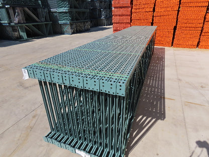 Interlake 20' x 48" Teardrop Pallet Racking Upright 3x3" Leg 23900Lb Green