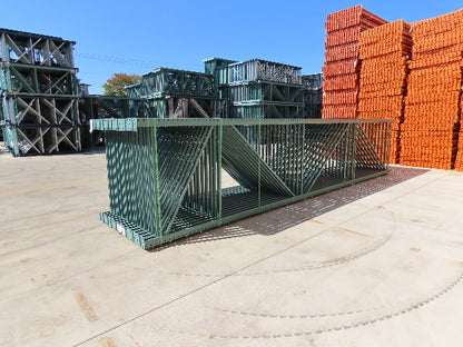 Interlake 20' x 48" Teardrop Pallet Racking Upright 3x3" Leg 23900Lb Green