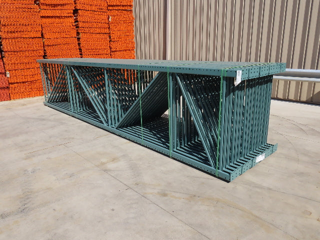 Interlake 20' x 48" Teardrop Pallet Racking Upright 3x3" Leg 23900Lb Green