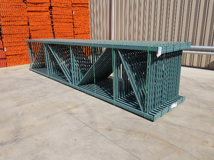 Interlake 20' x 48" Teardrop Pallet Racking Upright 3x3" Leg 23900Lb Green