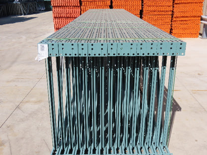 Interlake 20' x 48" Teardrop Pallet Racking Upright 3x3" Leg 23900Lb Green