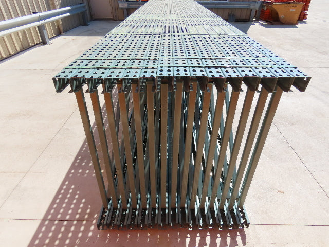 Interlake 20' x 48" Teardrop Pallet Racking Upright 3x3" Leg 23900Lb Green