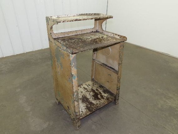 Vintage Podium Work Desk Cast Iron 2 Tier Stand 24x18" Top 25x9.5"