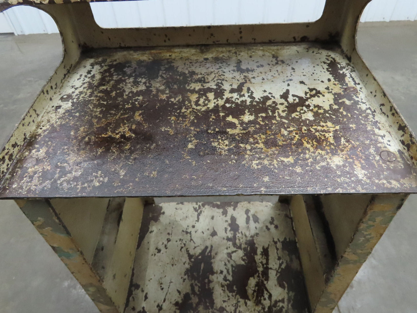 Vintage Podium Work Desk Cast Iron 2 Tier Stand 24x18" Top 25x9.5"