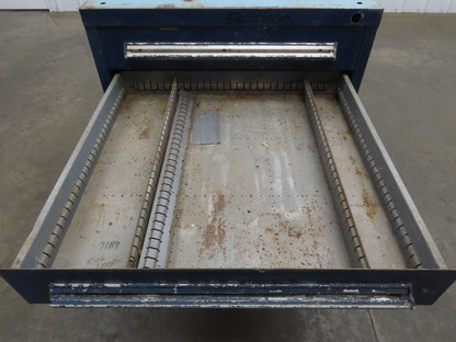Stanley Vidmar Tool Cabinet 4 Drawer 28x30x33" Blue Lista Lyon Rust Rough