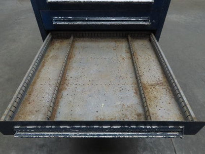 Stanley Vidmar Tool Cabinet 4 Drawer 28x30x33" Blue Lista Lyon Rust Rough
