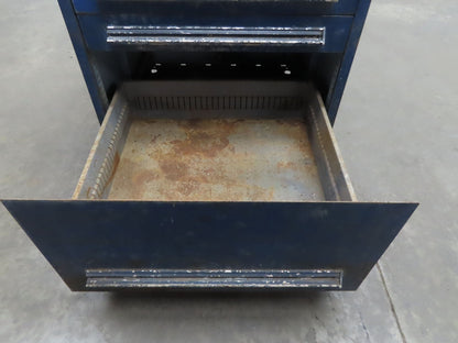 Stanley Vidmar Tool Cabinet 4 Drawer 28x30x33" Blue Lista Lyon Rust Rough