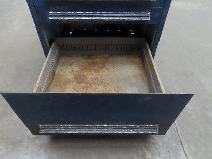 Stanley Vidmar Tool Cabinet 4 Drawer 28x30x33" Blue Lista Lyon Rust Rough