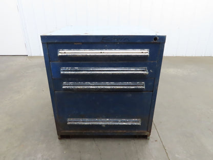 Stanley Vidmar Tool Cabinet 4 Drawer 28x30x33" Blue Lista Lyon Rust Rough