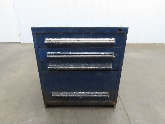Stanley Vidmar Tool Cabinet 4 Drawer 28x30x33" Blue Lista Lyon Rust Rough