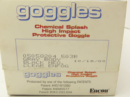 Encon 05058204 Safety Goggles Anti-Fog Chemical Splash High Impact  Lot of 5