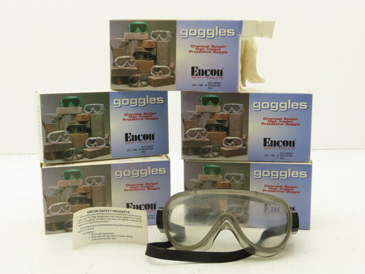 Encon 05058204 Safety Goggles Anti-Fog Chemical Splash High Impact  Lot of 5