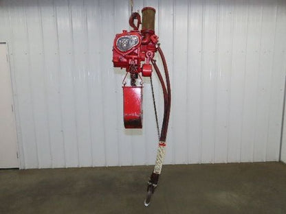 Chicago Pneumatic 1/4 Ton 500Lb Power Vane Air Chain Hoist 15' Lift w/Pendant