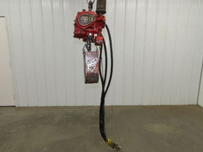 Chicago Pneumatic 1/2 Ton 1000Lb Power Vane Air Chain Hoist 9' 10" Lift  Pendant