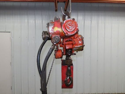Chicago Pneumatic 1/2 Ton 1000Lb Power Vane Air Chain Hoist 9' 9" Lift  Pendant