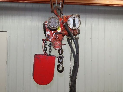 Chicago Pneumatic 1/2 Ton 1000Lb Power Vane Air Chain Hoist 9' 9" Lift  Pendant