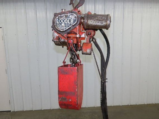 Chicago Pneumatic 1/2 Ton 1000Lb Power Vane Air Chain Hoist 9' 9" Lift  Pendant