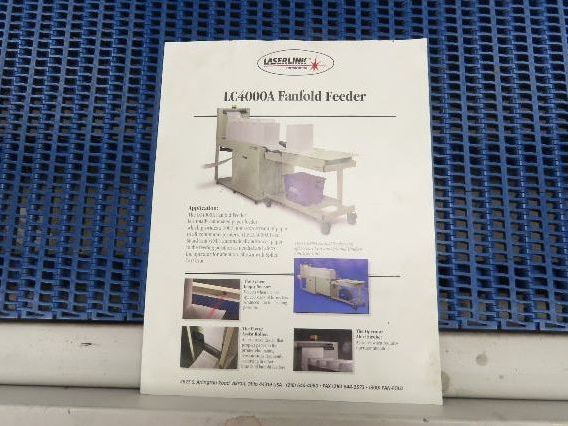 LaserLink LC4000A Plastic Chain Conveyor 18x60" 120V PLC Control Photo Eye 11FPM