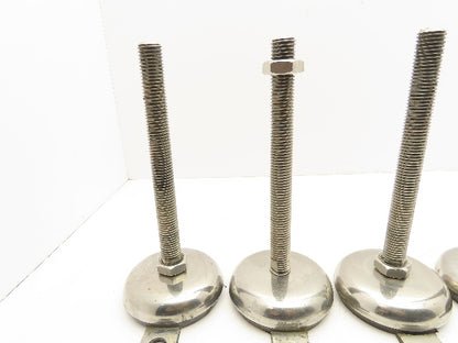 Rubber Bottom Machine Leveling Feet 3/4" Thread 7-1/2" Adjustable Set of 4