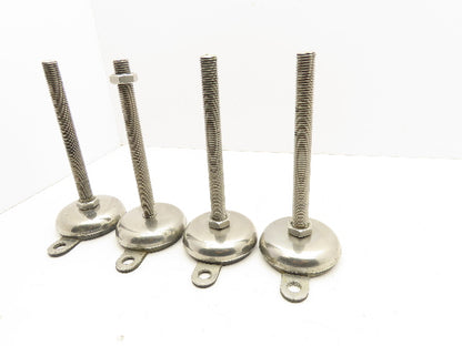 Rubber Bottom Machine Leveling Feet 3/4" Thread 7-1/2" Adjustable Set of 4