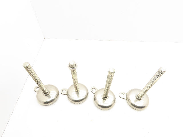 Rubber Bottom Machine Leveling Feet 3/4" Thread 7-1/2" Adjustable Set of 4