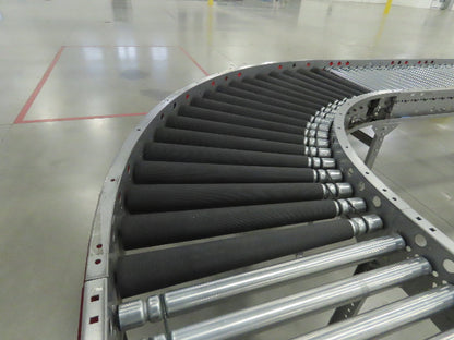 Hilmot 30"x 90° Curve MDR Motorized Roller Conveyor 27"BF 24VDC 120FPM