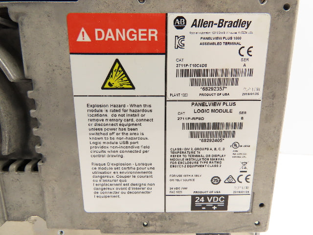 Allen Bradley 2711P-T10C4D8 HMI PanelView Plus 1000 Operator Control Panel