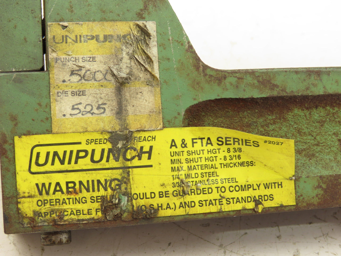 Unipunch 4A-1-1/2-LPD Press Brake Punch C Frame 1" Strippit 4" Throat 1-1/2" W