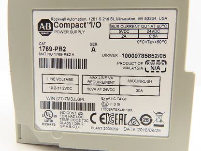 Allen Bradley 1769-PB2 Compact I/O PLC Power Supply Module
