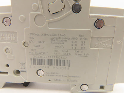 ABB E212323 Circuit Breaker 1 Pole 4A Lot of 6