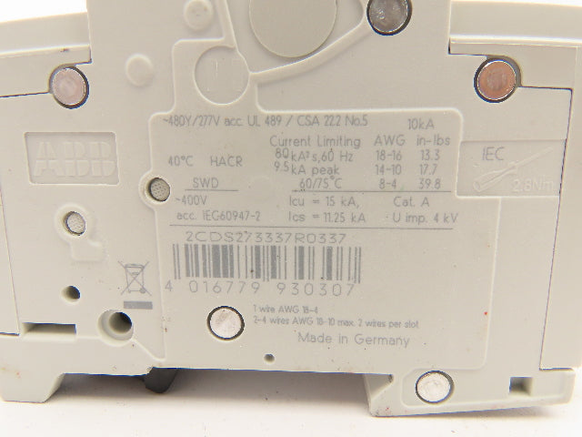 ABB E212323 Circuit Breaker 3 Pole 4A Lot of 2