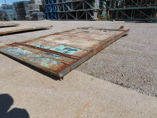 Rustic Sliding Barn Fire Door Vintage Paint Patina Metal over Wood 76"W x 11'H