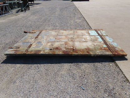 Rustic Sliding Barn Fire Door Vintage Paint Patina Metal over Wood 76"W x 11'H