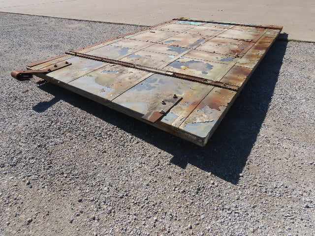 Rustic Sliding Barn Fire Door Vintage Paint Patina Metal over Wood 76"W x 11'H