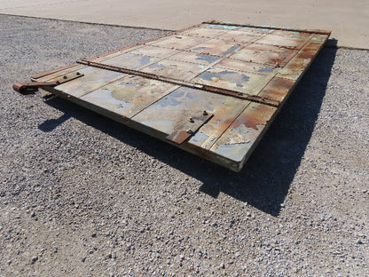 Rustic Sliding Barn Fire Door Vintage Paint Patina Metal over Wood 76"W x 11'H