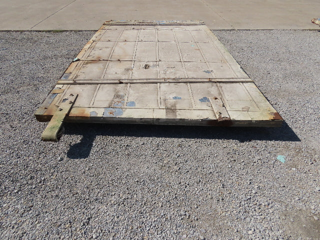 Rustic Sliding Barn Fire Door Vintage Paint Patina Metal over Wood 72"W x 10'H