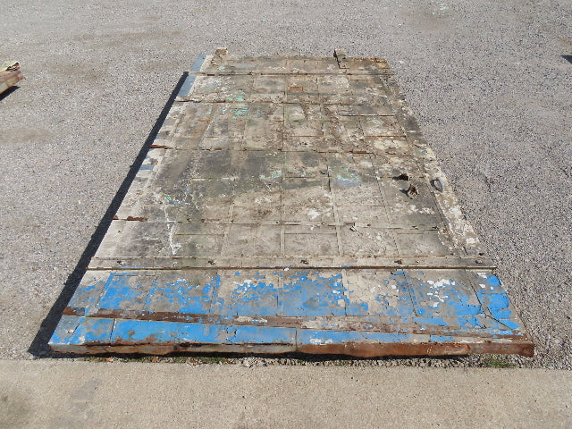 Rustic Sliding Barn Fire Door Vintage Paint Patina Metal over Wood 72"W x 10'H