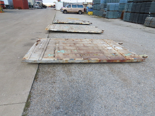Rustic Sliding Barn Fire Door Vintage Paint Patina Metal over Wood 72"W x 10'H