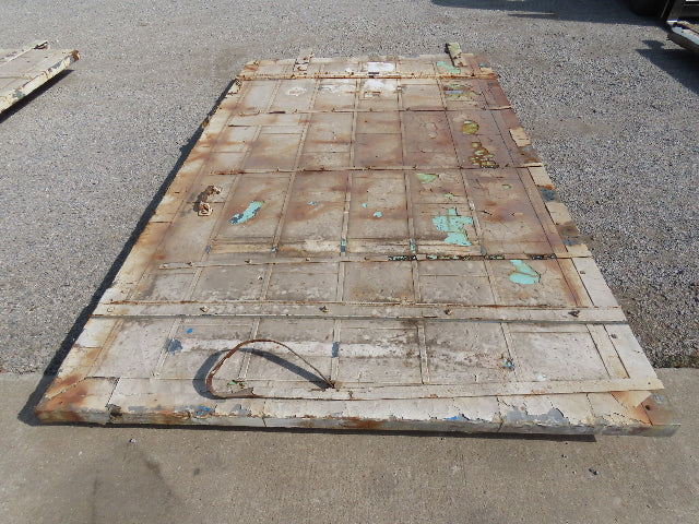 Rustic Sliding Barn Fire Door Vintage Paint Patina Metal over Wood 72"W x 10'H