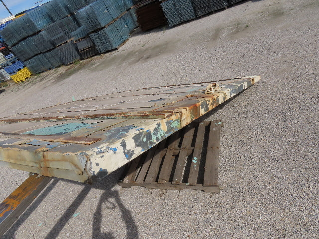 Rustic Sliding Barn Fire Door Vintage Paint Patina Metal over Wood 76"W x 11'H
